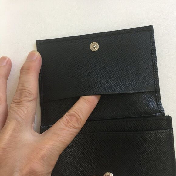 PRADA Business Card Holder Black Saffiano Lux Leather 100% Authentic w/Box - Picture 4 of 16